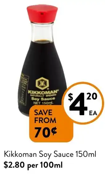 Foodworks Kikkoman Soy Sauce 150ml offer