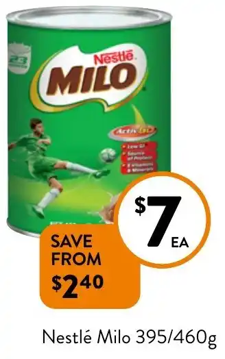 Foodworks Nestlé Milo 395/460g offer