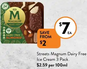 Foodworks Streets Magnum Dairy Free Ice Cream 3 Pack. offer