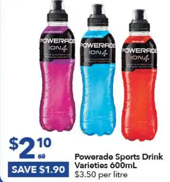 Ritchies Powerade Sports Drink Varieties 600mL offer