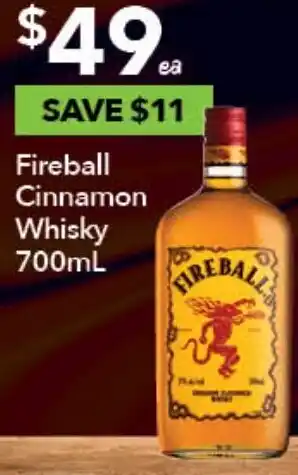 Ritchies Fireball Cinnamon Whisky 700ml offer