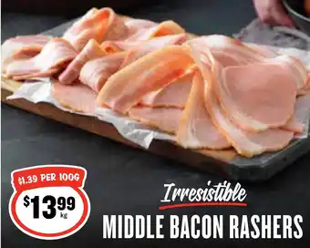 Ritchies MIDDLE BACON RASHERS offer