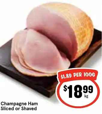 Champagne Ham Sliced or Shaved
