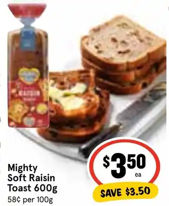 Mighty Soft Raisin Toast 600g