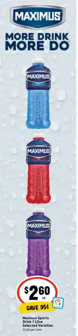 Ritchies Maximus Sports Drink 1 Litre Selected Varieties offer