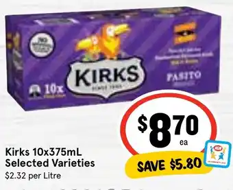Ritchies Kirks 10x375mL Selected Varieties offer