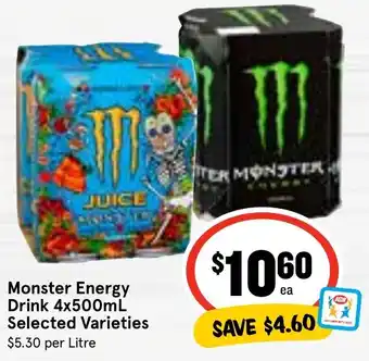 Ritchies Monster Energy Drink 4x500mL Selected Varieties offer