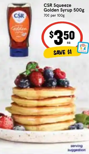 Ritchies CSR Squeeze Golden Syrup 500g offer