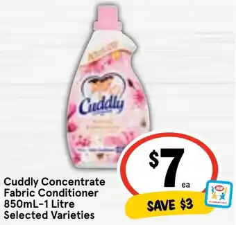 Ritchies Cuddly Concentrate Fabric Conditioner 850mL-1 Litre Selected Varieties offer