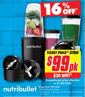 The Good Guys nutribullet Mega Pack 900 Watt offer