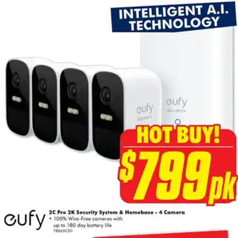 The Good Guys cufy 2C Pro 2K Security System & Homebase - 4 Camera offer