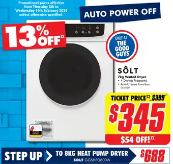 The Good Guys SÕLT 7kg Vented Dryer offer