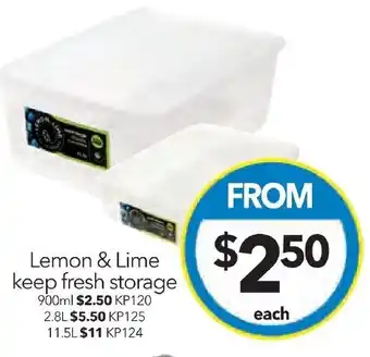 Cheap as Chips Lemon & Lime keep fresh storage 2.8L offer
