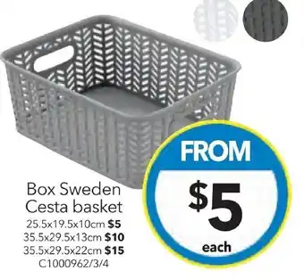 Cheap as Chips Box Sweden Cesta basket 25.5x19.5x10cm offer