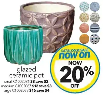 Cheap as Chips glazed ceramic pot small offer