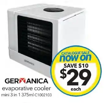 Cheap as Chips GERMANICA evaporative cooler mini 3 in 1 375ml offer