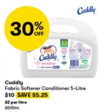 BIG W Cuddly Fabric Softener Conditioner 5-Litre offer
