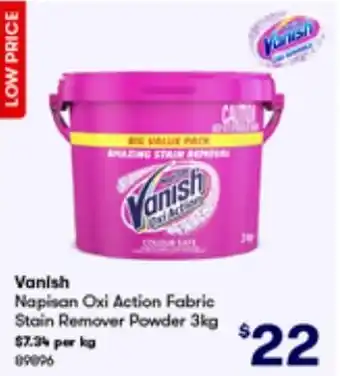 BIG W Vanish Napisan Oxi Action Fabric Stain Remover Powder 3kg offer