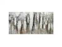 LivingStyles Silver Woodland Stretched Hand Painted Abstract Canvas Wall Art, 120cm offer