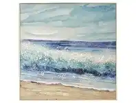 LivingStyles "Sea Salt Collision" Framed Canvas Wall Art Print, 100cm offer