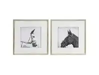 LivingStyles Magni 2 Piece Framed Horse Wall Art Print Set, 56cm offer
