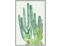 Watercolour Cactus Framed Canvas Wall Art, Cereus & Prickly Pear, 90cm