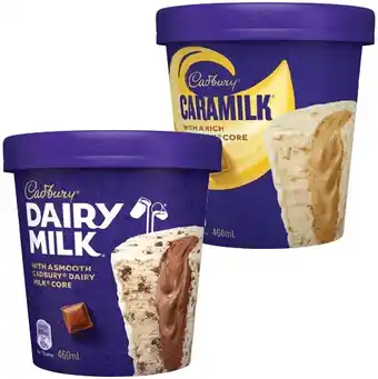 IGA Cadbury Ice Cream Tub 460mL Selected Varieties offer