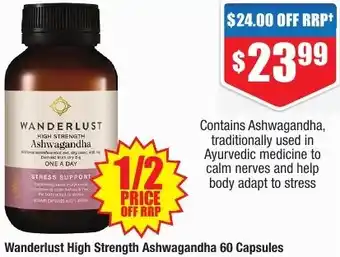 Chemist Warehouse Wanderlust High Strength Ashwagandha 60 Capsules offer