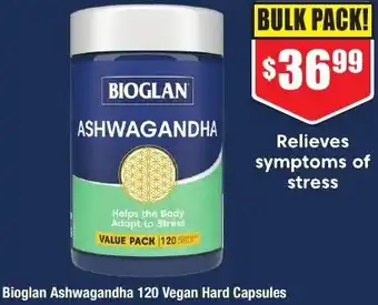 Chemist Warehouse Bioglan Ashwagandha 120 Vegan Hard Capsules offer