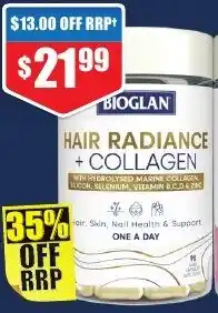 Chemist Warehouse Bioglan Hair Radiance + Collagen 90 Capsules offer