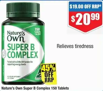 Chemist Warehouse Nature's Own Super B Complex 150 Tablets offer