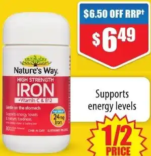Chemist Warehouse Nature's Way High Strength Iron 30 Tablets offer