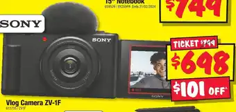 JB Hi-Fi Vlog Camera ZV-1F offer