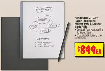 JB Hi-Fi remarkable 2 10.3" Paper Tablet With Marker Plus & Leather Book Folio offer