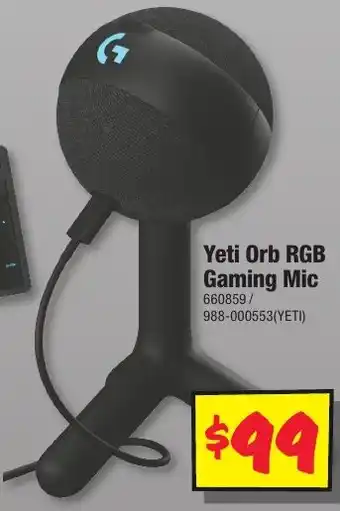 JB Hi-Fi Yeti Orb RGB Gaming Mic offer