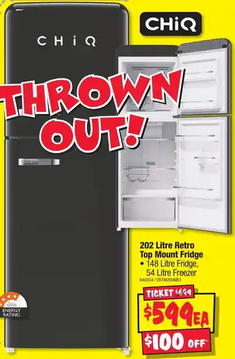 JB Hi-Fi 202 Litre Retro Top Mount Fridge offer