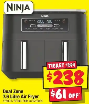 Dual Zone 7.6 Litre Air Fryer
