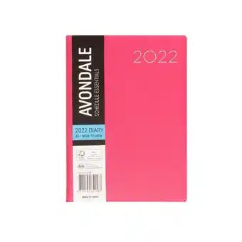 Avondale spiral a5 week to view 2022 diary - pink