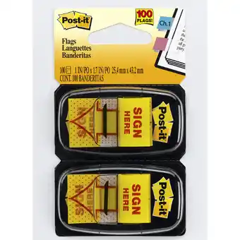 Australia Post Post-it note yellow 'sign here' flags offer