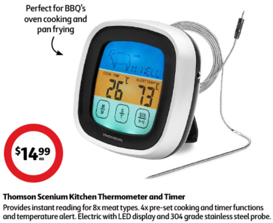 Thomson Scenium Kitchen Thermometer and Timer offer at Coles