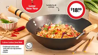 Coles Culinex Carbon Steel Wok offer