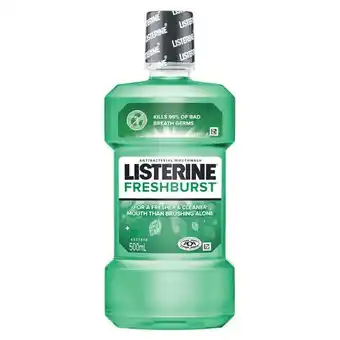 Woolworths Listerine Fresh Burst Mouthwash 500ml offer
