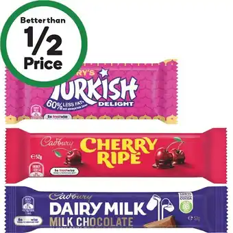 Woolworths Cadbury Medium or Europe Bars 30-60g offer