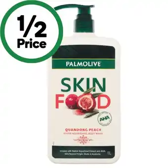 Woolworths Palmolive Skin Food Body Wash 1 Litre offer