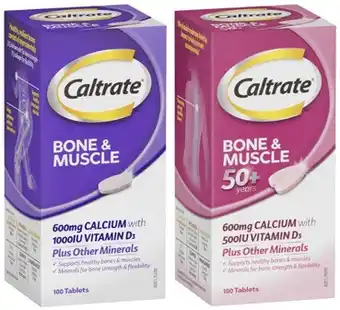 Coles Caltrate Bone & Muscle Health or Bone & Muscle Health 50+ 100 Pack offer