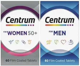 Coles Centrum Multivitamin or Multivitamin 50+ 60 Pack offer