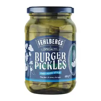 Woolworths Fehlbergs Burger Pickles 490g offer