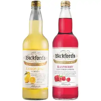 Woolworths Bickford’s Cordial 750ml offer