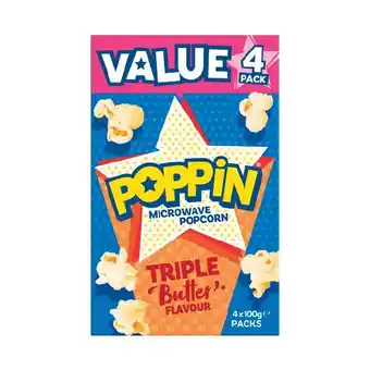 Woolworths Poppin Microwave Popcorn 100g x Pk 4 offer