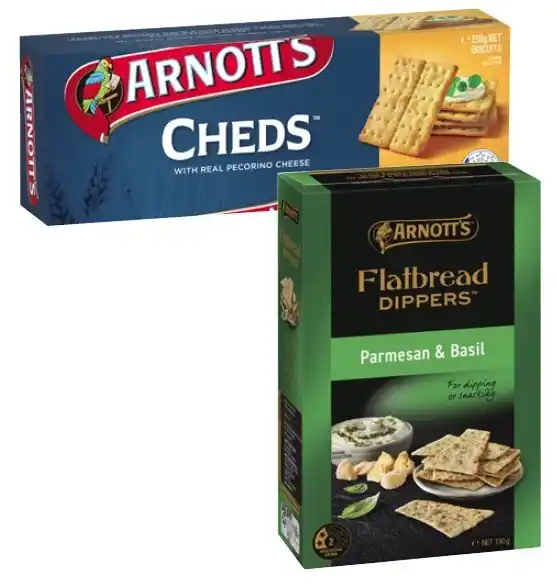 Arnott's Cheds or Flatbread Dipper Crackers 130g-250g offer at Coles